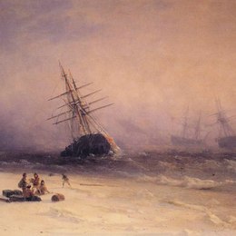 《北海沉船事件》艾伊瓦佐夫斯基(Ivan Aivazovsky)高清作品欣赏