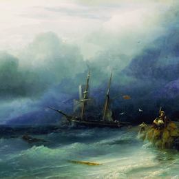 《暴风雨》艾伊瓦佐夫斯基(Ivan Aivazovsky)高清作品欣赏