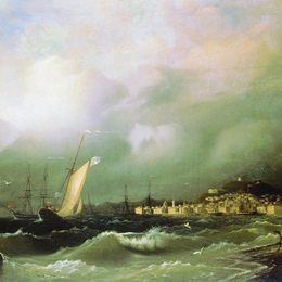 《费奥多西亚观》艾伊瓦佐夫斯基(Ivan Aivazovsky)高清作品欣赏