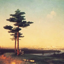 《从麻雀山看莫斯科》艾伊瓦佐夫斯基(Ivan Aivazovsky)高清作品欣赏