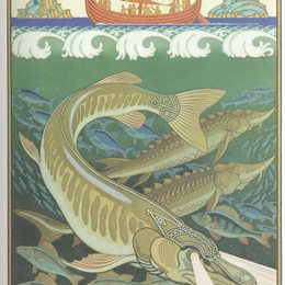 伊凡·比利本(Ivan Bilibin)高清作品:Underwater. Illustration for the epic &amp;ampquotVolga&amp;ampqu