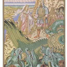 伊凡·比利本(Ivan Bilibin)高清作品:Illustration for the epic &amp;ampquotDobrynya Nikitich and Zm