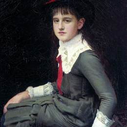 伊万·尼古拉耶维奇·克拉姆斯柯依(Ivan Kramskoy)高清作品:Portrait of Barbara Kirillovna Lemokh in childhood