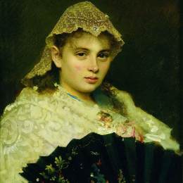 伊万·尼古拉耶维奇·克拉姆斯柯依(Ivan Kramskoy)高清作品:Portrait of Olga Afanasiyevna Raftopulo