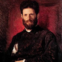 伊万·尼古拉耶维奇·克拉姆斯柯依(Ivan Kramskoy)高清作品:Portrait of sculptor Mark Matveevitch Antokolsky