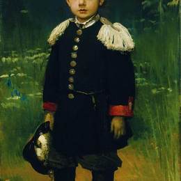 伊万·尼古拉耶维奇·克拉姆斯柯依(Ivan Kramskoy)高清作品:Portrait of Sergei Kramskoy, son of the artist