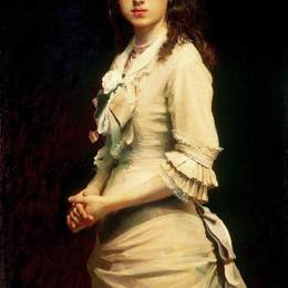 伊万·尼古拉耶维奇·克拉姆斯柯依(Ivan Kramskoy)高清作品:Portrait of Sophia Ivanovna Kramskoy, daughter of the artist