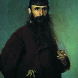 伊万·尼古拉耶维奇·克拉姆斯柯依(Ivan Kramskoy)高清作品:Portrait of the artist Alexander Dmitrievich Litovchenko