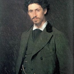 《艺术家伊利亚列宾的肖像》伊万·尼古拉耶维奇·克拉姆斯柯依(Ivan Kramskoy)高清作品欣赏