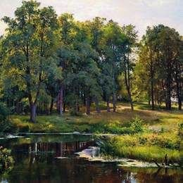 《在公园里》伊万·希什金(Ivan Shishkin)高清作品欣赏