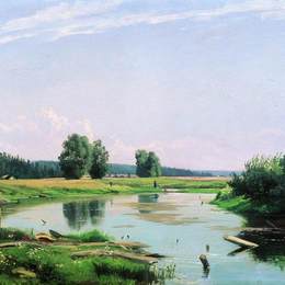 《湖泊景观》伊万·希什金(Ivan Shishkin)高清作品欣赏