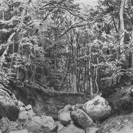 《阿卢什塔附近的高山城堡》伊万·希什金(Ivan Shishkin)高清作品欣赏