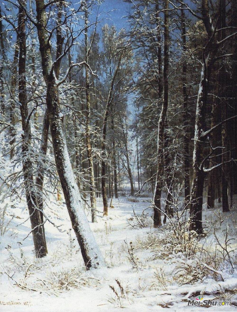 《森林中的冬天(雾凇)》伊万·希什金(ivan shishkin)高清作品欣赏