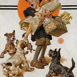 《星期六晚上的邮局，用错了火鸡》莱恩德克尔(J. C. Leyendecker)高清作品欣赏