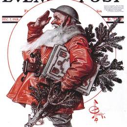 莱恩德克尔(J. C. Leyendecker)高清作品:Saluting Santa, by J. C. Leyendecker. Saturday Evening Post