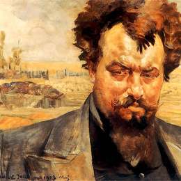 杰西克马尔塞夫斯基(Jacek Malczewski)高清作品:Portrait of Jan Kasprowicz