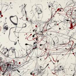 《4号（灰色和红色）》杰克逊·波洛克(Jackson Pollock)高清作品欣赏