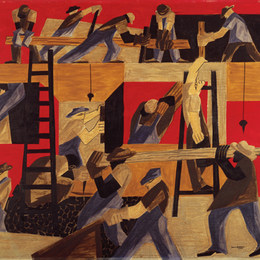 《建筑工人》雅各布布·劳伦斯(Jacob Lawrence)高清作品欣赏