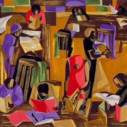 《图书馆》雅各布布·劳伦斯(Jacob Lawrence)高清作品欣赏