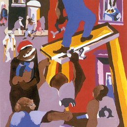 《脚手架上的人》雅各布布·劳伦斯(Jacob Lawrence)高清作品欣赏