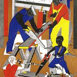 《车间（建筑商1）》雅各布布·劳伦斯(Jacob Lawrence)高清作品欣赏