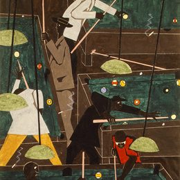 《游泳池》雅各布布·劳伦斯(Jacob Lawrence)高清作品欣赏