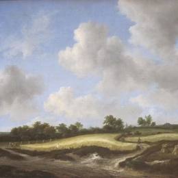 《有麦田的风景》雅各布布·凡·雷斯达尔(Jacob van Ruisdael)高清作品欣赏