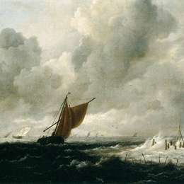 《风帆海浪》雅各布布·凡·雷斯达尔(Jacob van Ruisdael)高清作品欣赏