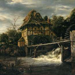 《人开水闸的两种下冲式水磨机》雅各布布·凡·雷斯达尔(Jacob van Ruisdael)高清作品欣赏