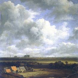 《哈勒姆漂白场前景展望》雅各布布·凡·雷斯达尔(Jacob van Ruisdael)高清作品欣赏