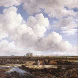《用漂白场看哈勒姆》雅各布布·凡·雷斯达尔(Jacob van Ruisdael)高清作品欣赏