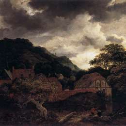 《林缘村》雅各布布·凡·雷斯达尔(Jacob van Ruisdael)高清作品欣赏