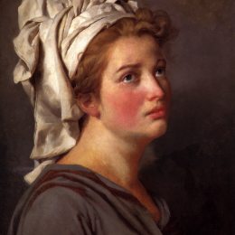 《戴头巾的年轻女子肖像》雅克-路易·大卫(Jacques-Louis David)高清作品欣赏