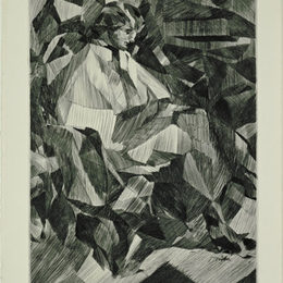 雅克·维隆(Jacques Villon)高清作品:Yvonne D. in Profile (Yvonne D. de Profil)