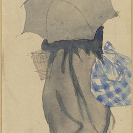 《带伞的女人》雅克·维隆(Jacques Villon)高清作品欣赏