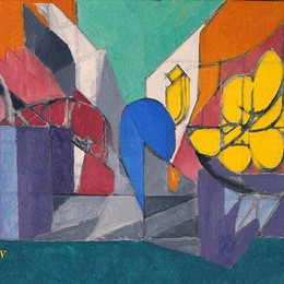 《自然死亡的黄色的花》雅克·维隆(Jacques Villon)高清作品欣赏