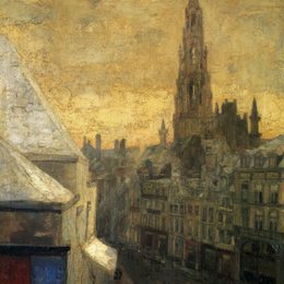 《布鲁塞尔市政厅》詹姆斯·恩索尔(James Ensor)高清作品欣赏