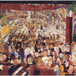 《基督在1889进入布鲁塞尔》詹姆斯·恩索尔(James Ensor)高清作品欣赏