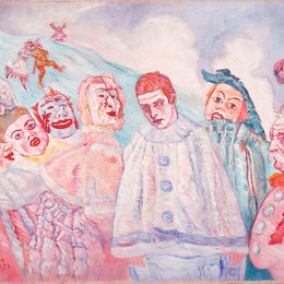 《绝望中的皮埃罗或皮埃罗绝望（第二版）》詹姆斯·恩索尔(James Ensor)高清作品欣赏