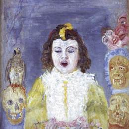 《戴面具的女孩》詹姆斯·恩索尔(James Ensor)高清作品欣赏