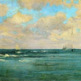 《游泳柱》詹姆斯·阿博特·麦克尼尔·惠斯勒(James McNeill Whistler)高清作品欣赏