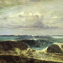 《蓝色与银色——比亚里茨蓝波》詹姆斯·阿博特·麦克尼尔·惠斯勒(James McNeill Whistler)高清作品欣赏