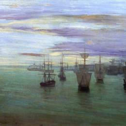 《肉色与绿色：瓦尔帕莱索》詹姆斯·阿博特·麦克尼尔·惠斯勒(James McNeill Whistler)高清作品欣赏