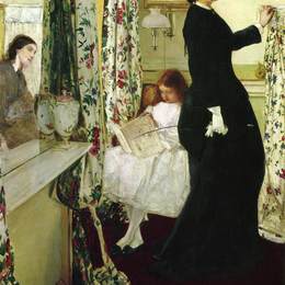 《绿色与玫瑰的和谐：音乐室》詹姆斯·阿博特·麦克尼尔·惠斯勒(James McNeill Whistler)高清作品欣赏