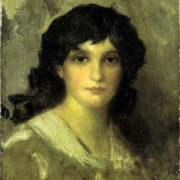 《一个年轻女人的头》詹姆斯·阿博特·麦克尼尔·惠斯勒(James McNeill Whistler)高清作品欣赏