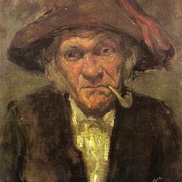 《男人抽烟斗》詹姆斯·阿博特·麦克尼尔·惠斯勒(James McNeill Whistler)高清作品欣赏