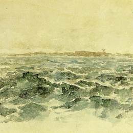 《离开荷兰海岸》詹姆斯·阿博特·麦克尼尔·惠斯勒(James McNeill Whistler)高清作品欣赏