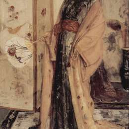 《来自瓷土的公主（罗丝）素描》詹姆斯·阿博特·麦克尼尔·惠斯勒(James McNeill Whistler)高清作品欣赏