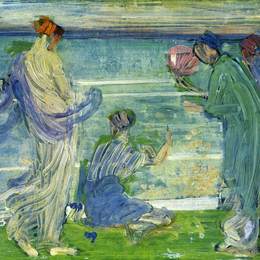 《蓝色与格林的变奏曲》詹姆斯·阿博特·麦克尼尔·惠斯勒(James McNeill Whistler)高清作品欣赏