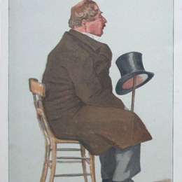 詹姆斯·天梭(James Tissot)高清作品:Caricature of Percy William Doyle C.B.